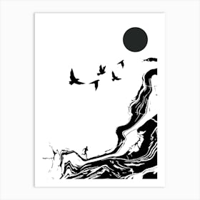 Black And White Drawing 1 Art Print