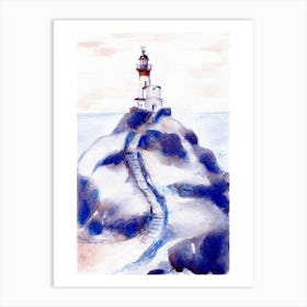 Lighthouse On Seashore Art Print