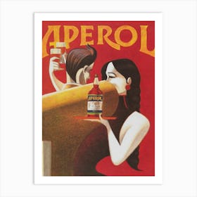 Aperol Liquor Vintage Bar Decor Art Art Print