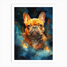 French Bulldog In Space Art Print