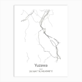 Yuzawa,Japan Minimalist Map Póster