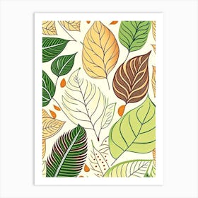 Leaf Pattern Warm Tones 7 Art Print
