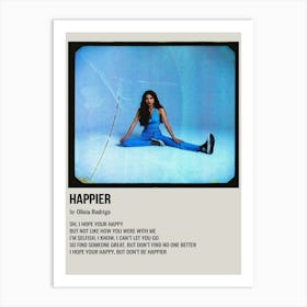 Happier By Olivia Rodrigo Poster Art Print