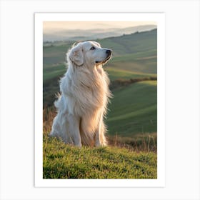 Golden Retriever In The Countryside, Generated AI. Art Print Art Print