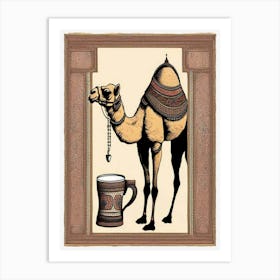 Camel And Mug Art Print