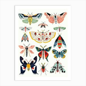 Colourful Insect Illustration Moth 19 Art Print