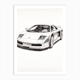 Lamborghini Murcielago Line Drawing 5 Art Print