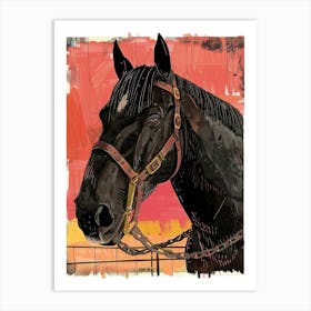 Black Horse Art Print