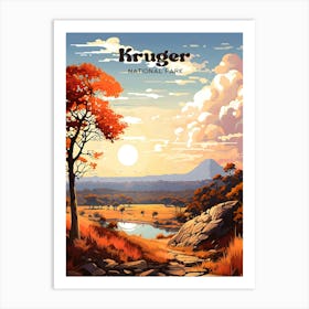 Kruger National Park South Africa Nature Sunset Travel Art Art Print