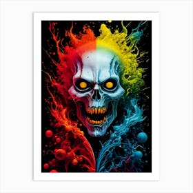 Splatter Skull Art Print