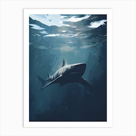  An Illustration Of A Dark Shadow Of A Shark Swimming 2 Art Print
