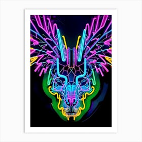 Neon Skull 40 Art Print