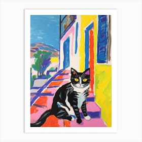 Painting Of A Cat In Zadar Croatia Art Print