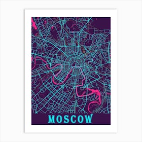 Moscow Map Poster 1 Art Print