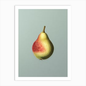 Vintage Pear Botanical Art on Mint Green n.0005 Art Print