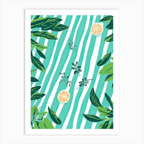 Mint Summer Illustration 1 Art Print