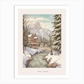 Vintage Winter Poster Banff Canada 1 Art Print