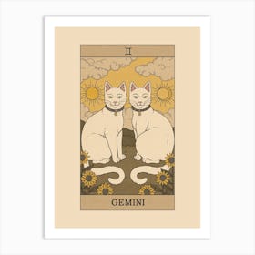 Gemini Cat Art Print