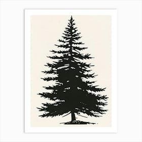 Spruce Tree Simple Geometric Nature Stencil 1 Art Print