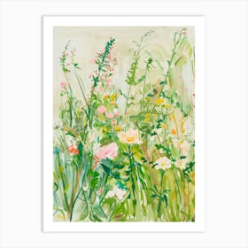 Green Meadow - Soft Colors Painting Landscape Art Print