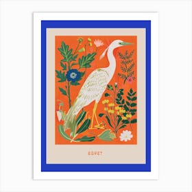 Spring Birds Poster Egret 3 Art Print