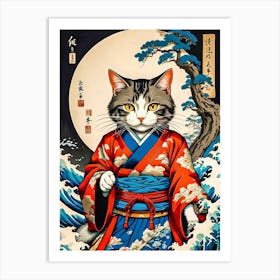 Japanese Cat Art Print