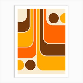Retro 70s Style Geometric Abstract Art Print