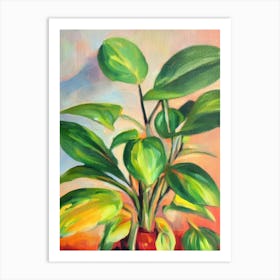 Philodendron 3 Impressionist Painting Art Print