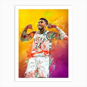 Giannis Antetokounmpo Milwaukee Bucks 2 Art Print