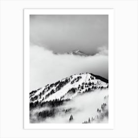 Telluride, Usa Black And White Skiing Poster Art Print