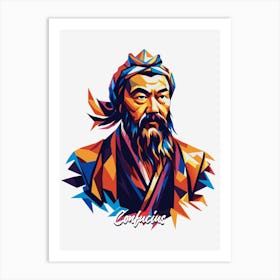 Confucius 1 Portrait WPAP Pop Art Art Print