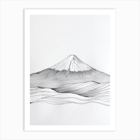 Mount Fuji Japan Line Drawing 3 Art Print