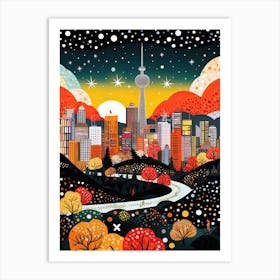 Kuala Lumpur, Illustration In The Style Of Pop Art 1 Art Print