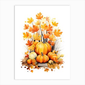 Cute Autumn Fall Scene 49 Art Print