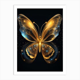 Golden Butterfly 55 Art Print