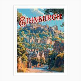 Vintage Edinburgh Poster Art Print