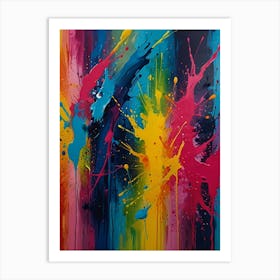 Colorful Splashes Art Print