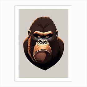 Angry Gorilla, Gorillas Kawaii 2 Art Print