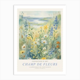 Claude Monet Style Art Exhibition Flower Field Modern Art Gallery Art Print