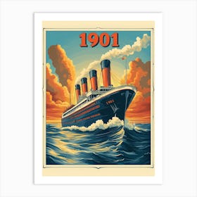 Aihrgdesign A Vintage Travel Poster Of A Grand Steamship Sail 1040ab20 E866 45cd 86ee A21101359e77 2 Art Print