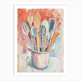 Kitsch Kitchen Utensils Painting 1 Art Print