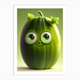 Funny Cucumber 7 Art Print