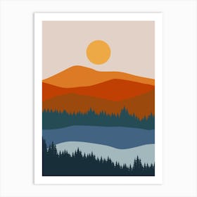 Sunset In The Mountains 6 Art Print