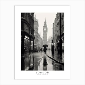 Poster Of London, Black And White Analogue Photograph 2 Art Print