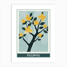 Paulownia Tree Illustration Flat 3 Poster Art Print