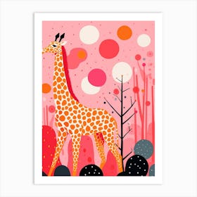 Giraffe Dot Portrait 2 Art Print