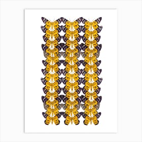 Three Rows Of Yellow Butterflies Art Print