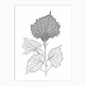 Burdock Herb William Morris Inspired Line Drawing 1 Art Print