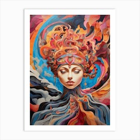 Woman With A Headdress Art Print