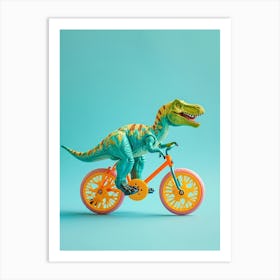 Toy Dinosaur Riding A Bike 1 Art Print